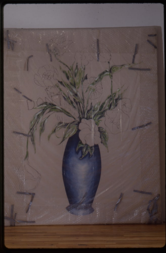 Jonathan Borofsky &quot;Acrylic on unprimed canvas with bubble wrap &amp; duct tape at 2,680,377&quot; 1978-80 Canvas, bubble wrap, duct tape 113 1/2&quot; x 92&quot;