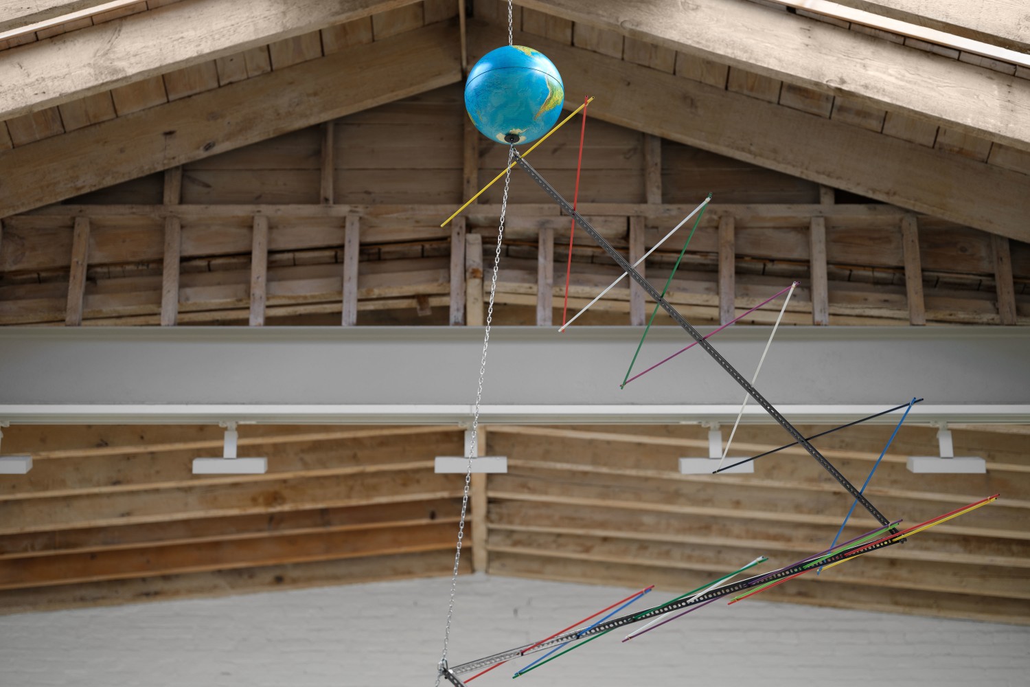 Detail view of La Scala di Giacobbe (1988-1996) in Luciano Fabro, Paula Cooper Gallery, New York, May 6 – July 28, 2023. © Silvia Fabro (Archivio Luciano e Carla Fabro). Photo: Steven Probert