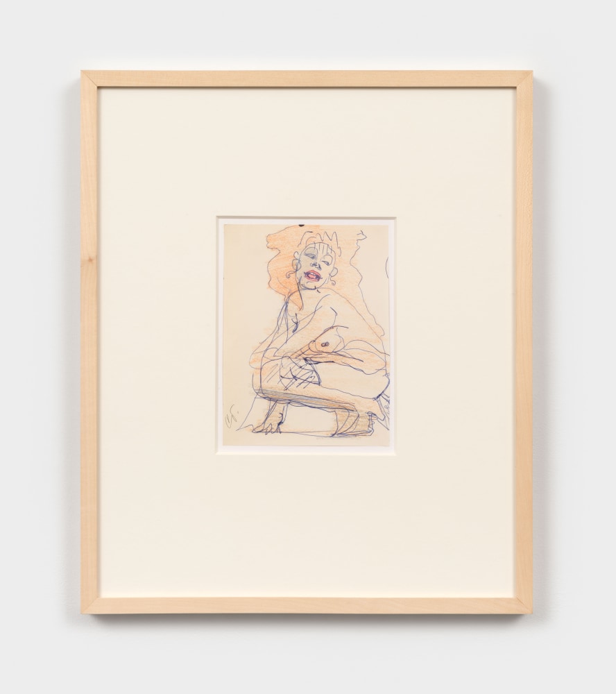 Claes Oldenburg
untitled, n.d.
ball point pen and colored pencil on paper
6 3/4 x 5 1/8 in. (17.1 x 13 cm)
on sheet 11 x 8 1/2 in. (27.9 x 21.6 cm)

frame: 16 3/4 x 14 x 1 1/4 in. (42.5 x 35.6 x 3.2 cm)

initialed lower left recto