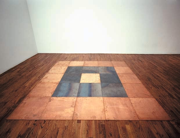 Carl Andre &quot;Copper Core&quot; 1989 Copper plates, 17 units; steel plates, 8 units 1/8&quot; x 98 3/8&quot; x 98 3/8&quot; overall