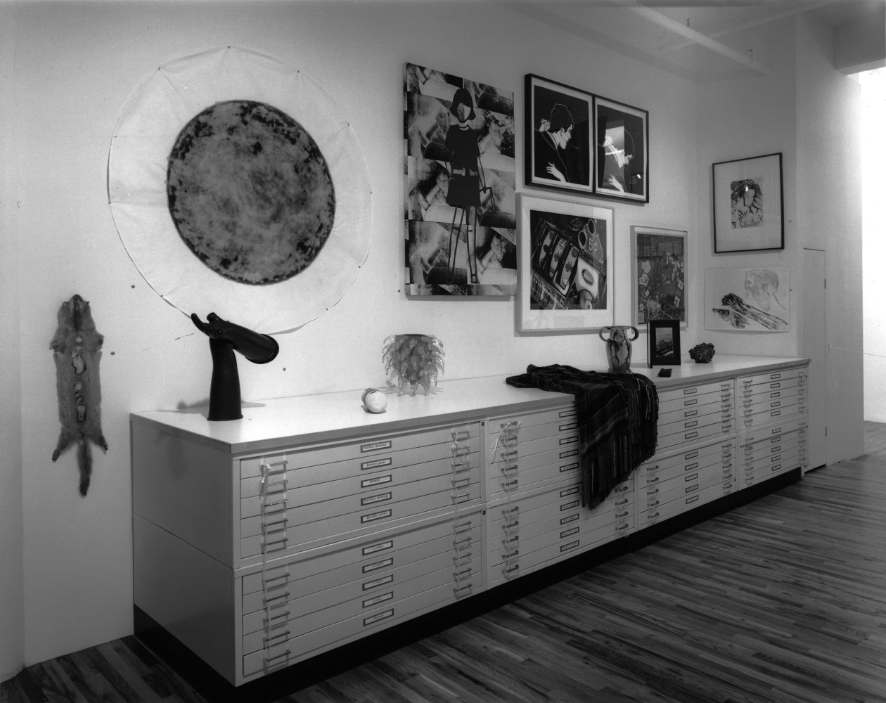 Installation view, Auction for Action, Paula Cooper Gallery, 155 Wooster Street, New York, November 27 - 30, 1990. © Debra H. George. Courtesy Paula Cooper Gallery, New York. Photo: D. James Dee.