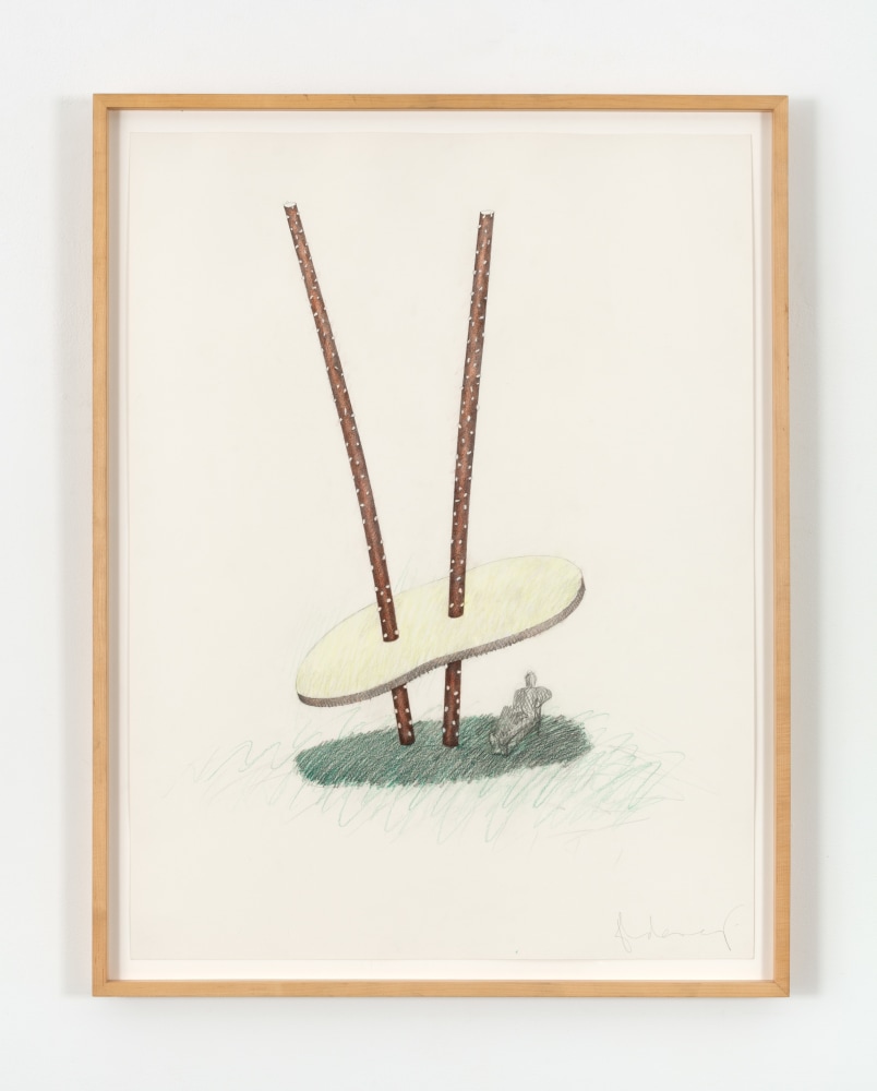 Claes Oldenburg & Coosje van Bruggen Gazebo, 1996 pencil and colored pencil on paper 40 x 30 in. (101.6 x 76.2 cm) frame: 42 1/2 x 32 1/2 x 1 3/4 in. (108 x 82.6 x 4.4 cm)