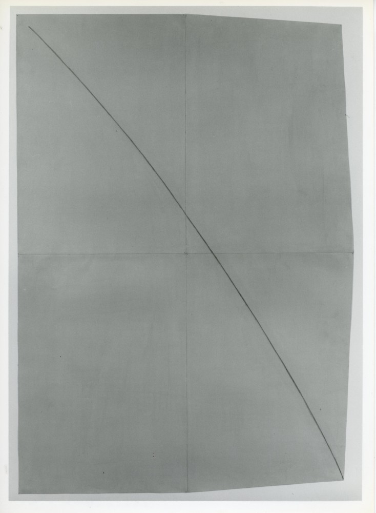 Robert Mangold &quot;Untitled&quot; 1978 Acrylic and pencil on 4 sheets of paper 78 1/2&quot; x 55&quot;