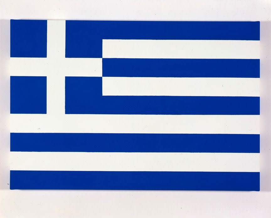 Jonathan Borofsky "Greece" 1987 Acrylic on canvas 30" x 45"