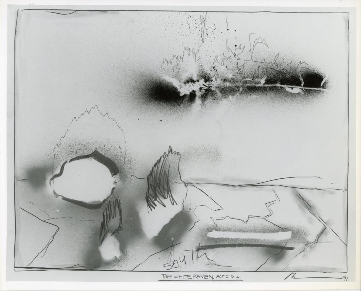 Robert Wilson &quot;Act I, Scene 2&quot; 1991 Charcoal, graphite, conte crayon, oilstick, and spray paint on paper 23&quot; x 29&quot;