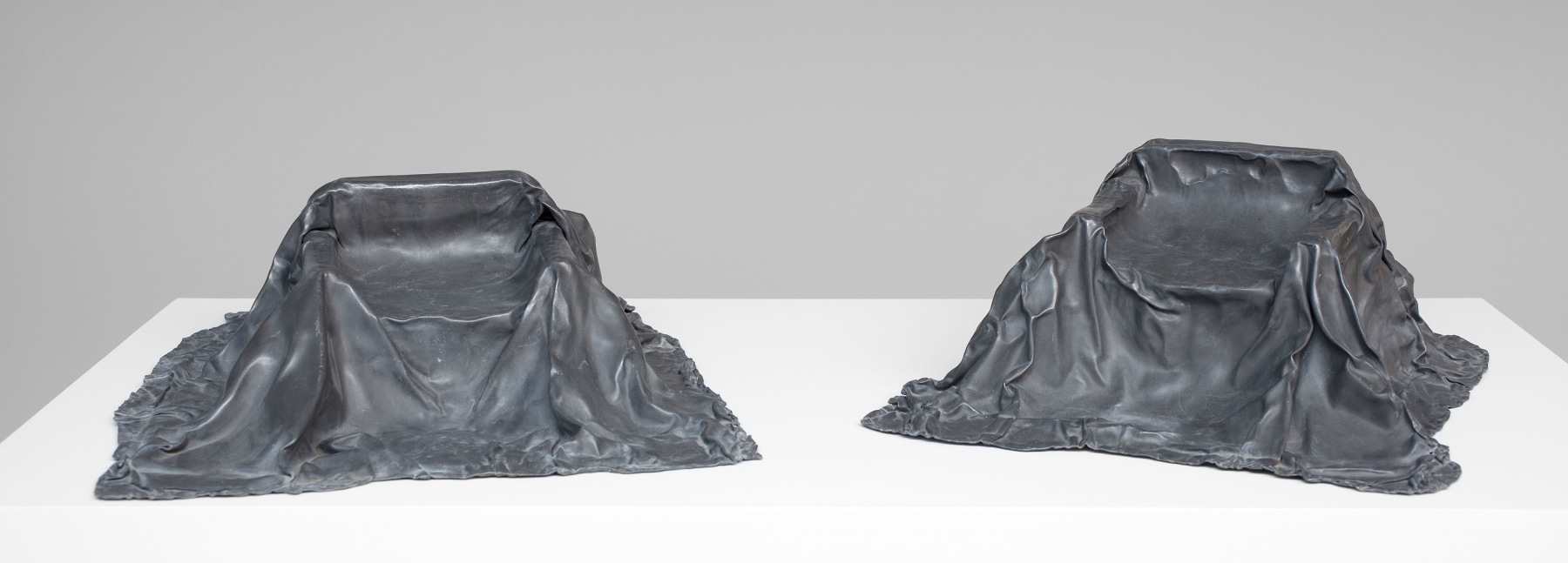 Robert Wilson Small Stalin Chairs, 1992 folded lead over armature set of 2, 8&quot; x 20&quot; x 20&quot; Edition of 6, AP