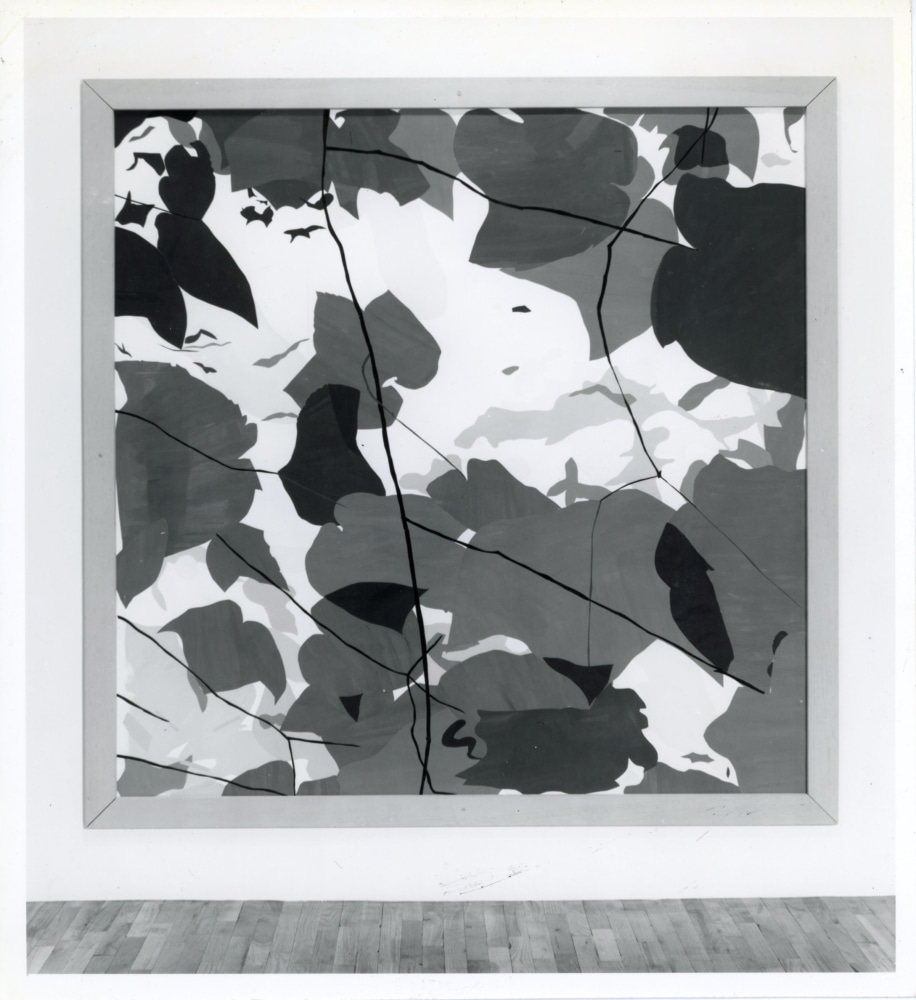 Jennifer Bartlett &quot;Up the Creek&quot; 1981-82 Collage, casein on paper on canvas; wood frame with casein 85 3/8&quot; x 85 3/8&quot;