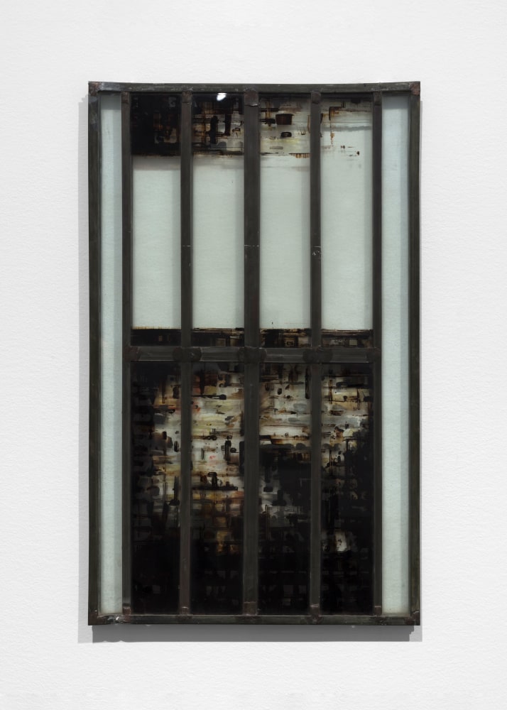 David Novros Doumani Portal, 1982 glass, leading and lacquer 2 panels, each: 21 1/2 x 12 1/2 x 1 in. (54.6 x 31.8 x 2.5 cm)
