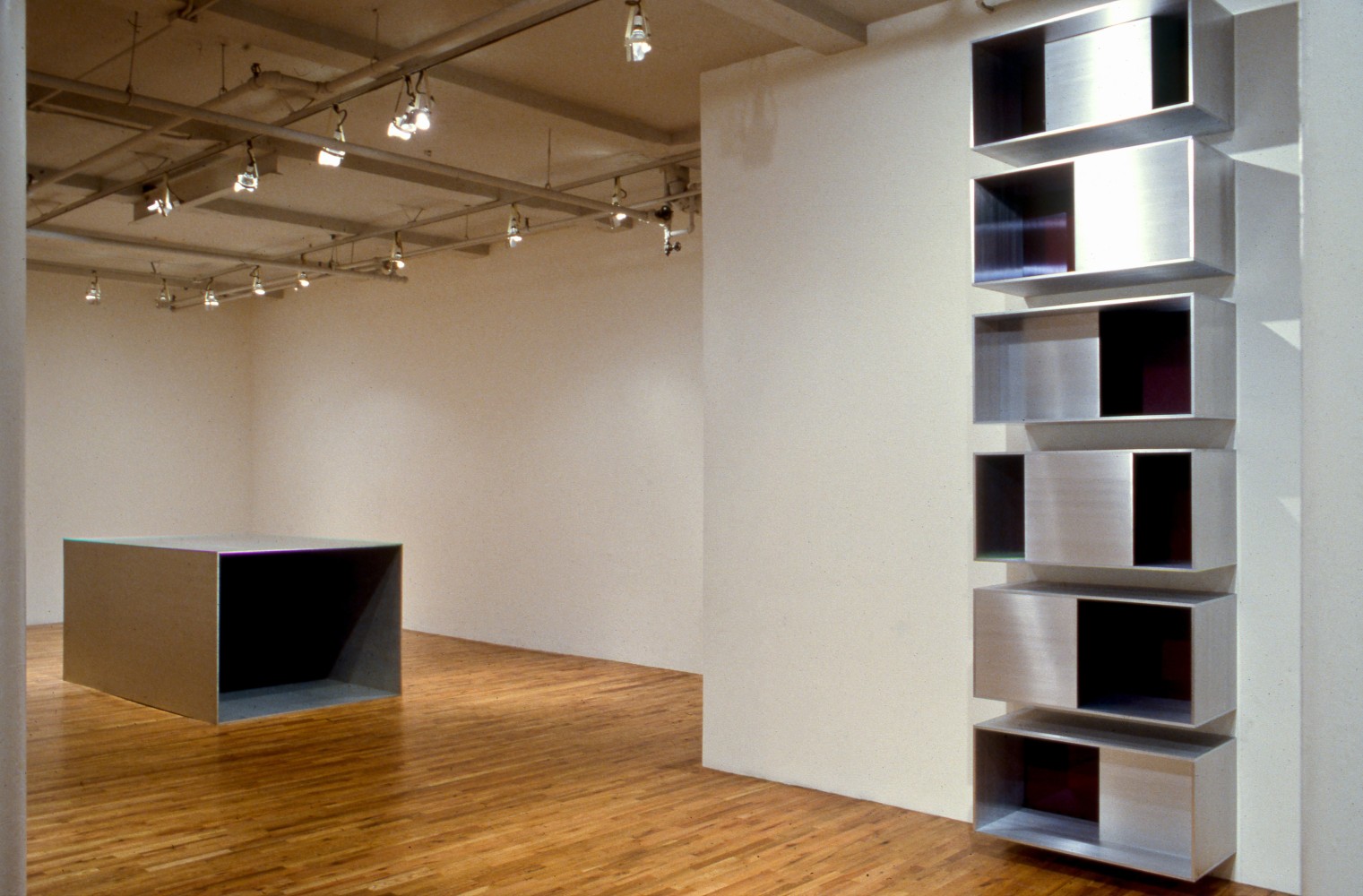 Installation view, Donald Judd, Paula Cooper Gallery, 155 Wooster Street, New York, October 4 - November 11, 1986. © Judd Foundation / Artists Rights Society (ARS), New York. Photo: D. James Dee