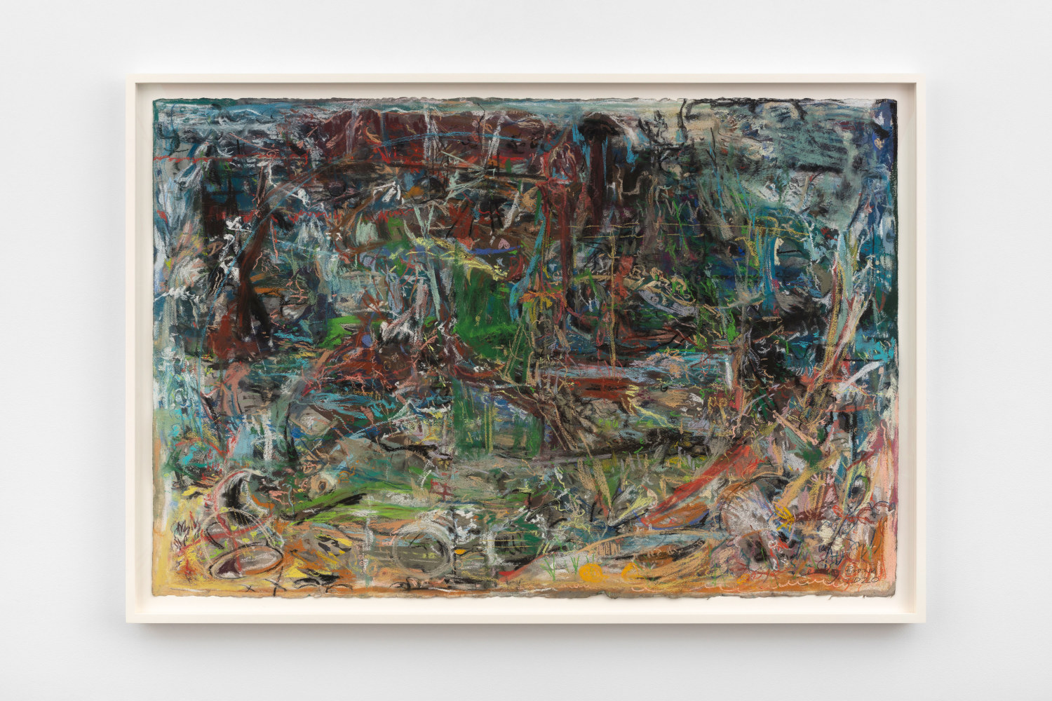 Cecily Brown A Day Appearing Dream, 2020 pastel, water color and ink on paper 40 x 60 in. (101.6 x 152.4 cm), frame: 44 x 64 x 2 1/4 in. (111.8 x 162.6 x 5.7 cm)