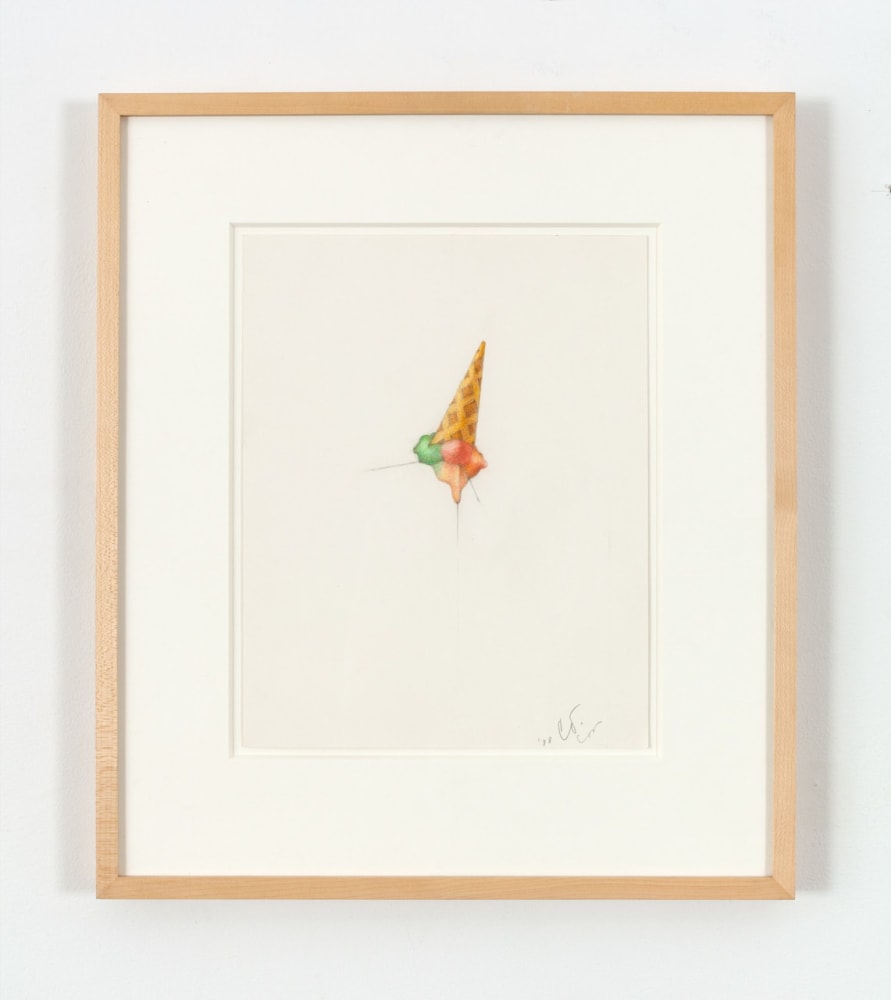 Claes Oldenburg & Coosje Van Bruggen "Proposal for a Sculpture in the Form of a Dropped Cone, for Neumarkt Galerie, Cologne" 1998 Pencil and colored pencil 11 13/16 x 9 5/16 in.