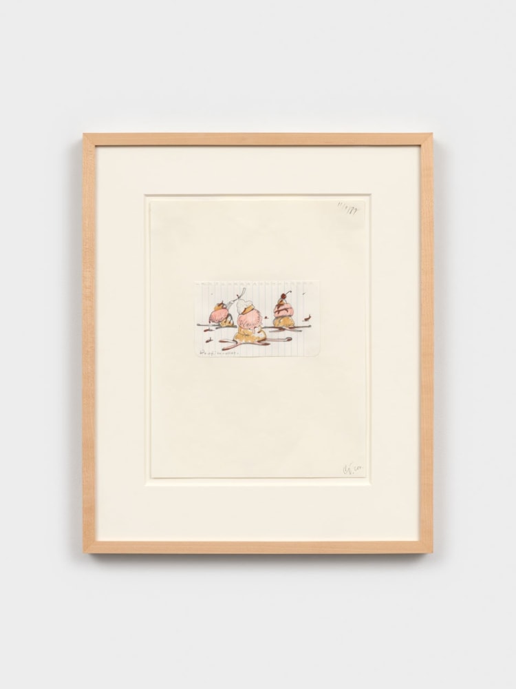 Claes Oldenburg & Coosje Van Bruggen "Profiteroles Imaginaire" 1987 Pencil and watercolor 11 x 8 1/2 in.