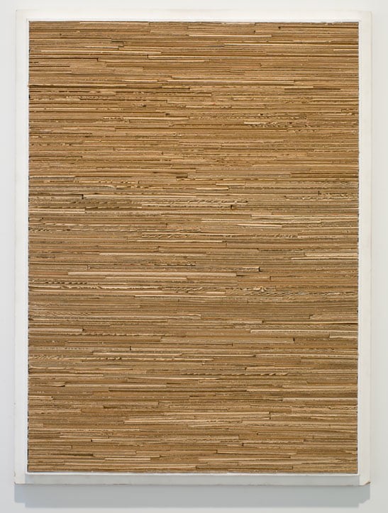 Jan J. Schoonhoven "R 77-3" 1977 Corrugated cardboard on wood 31 1/2 x 23 5/8 in.