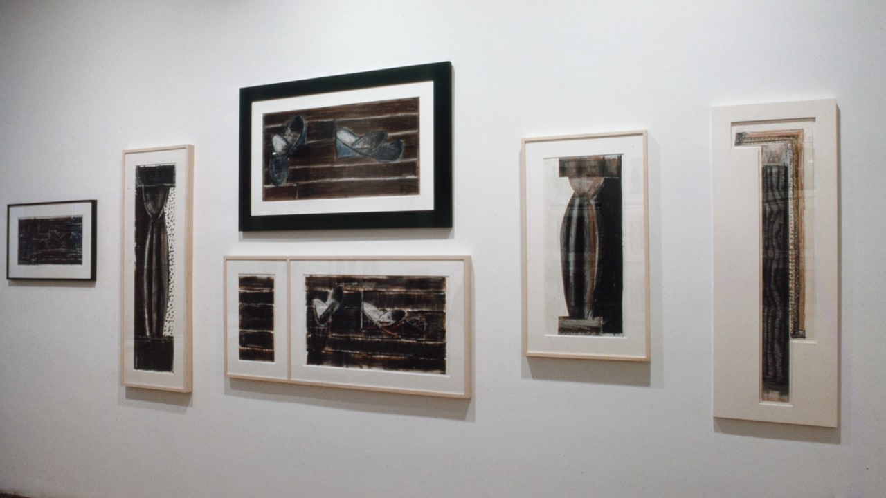 Installation view, Recent Drawings 1983-84, Paula Cooper Gallery, 155 Wooster Street, New York, February 2 - March 2, 1985. © Debra H. George. Courtesy Paula Cooper Gallery, New York. Photo: Geoffrey Clements.