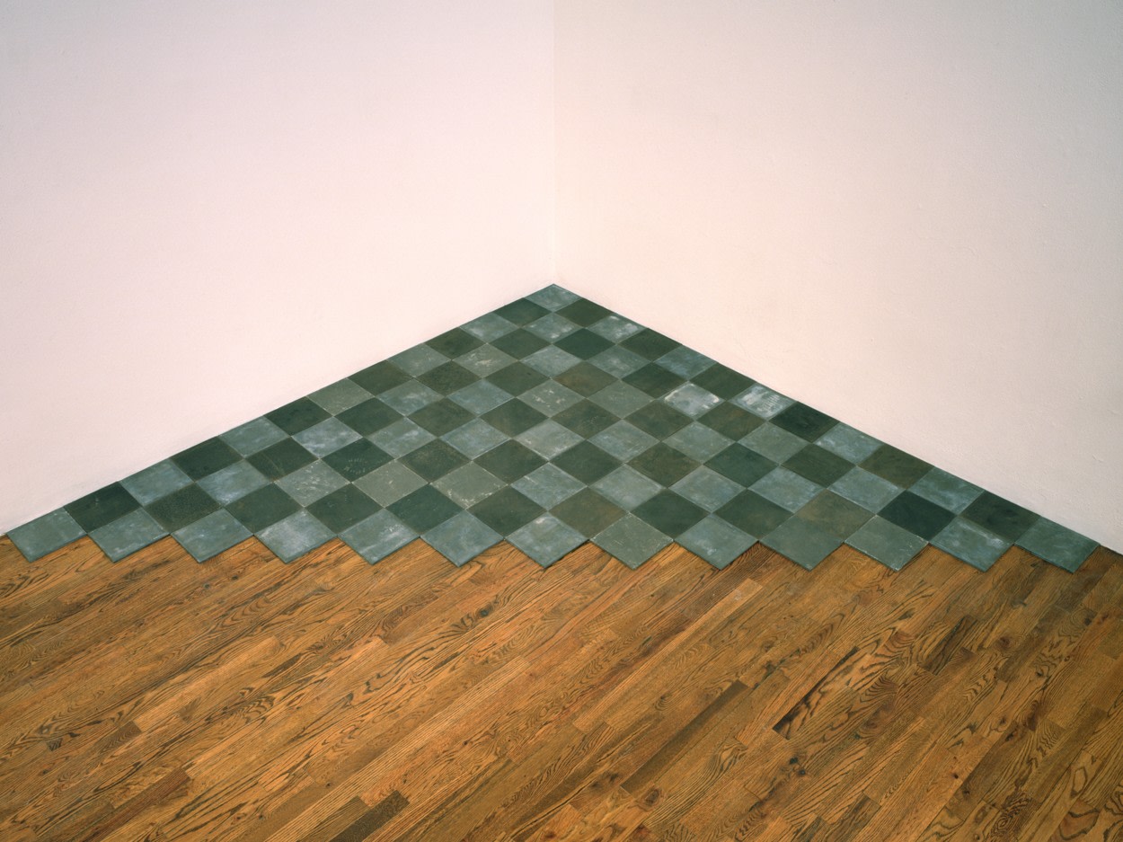 Carl Andre &quot;13th PbFe Triangle&quot; 1987 Lead and steel 102 3/4&quot; x 102 3/4&quot;