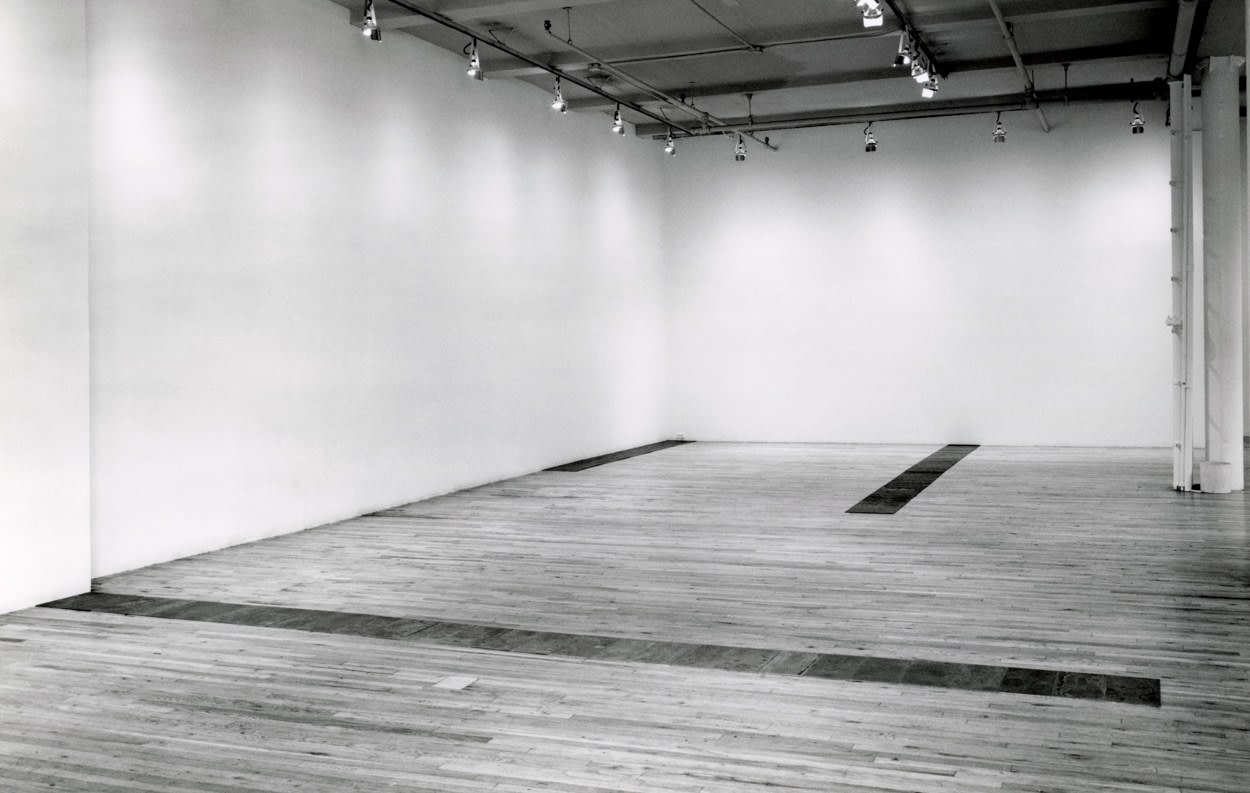 Installation view, Carl Andre, Paula Cooper Gallery, 155 Wooster Street, New York, January 5 - 30, 1985. © 2025 Carl Andre / Artists Rights Society (ARS), New York. Courtesy Paula Cooper Gallery, New York. Photo: Geoffrey Clements.