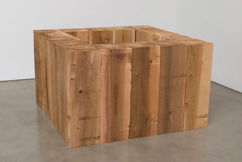 Carl Andre "5 Hollow Square" 2008 16 Western red cedar timbers overall: 36 x 60 x 60 in.
