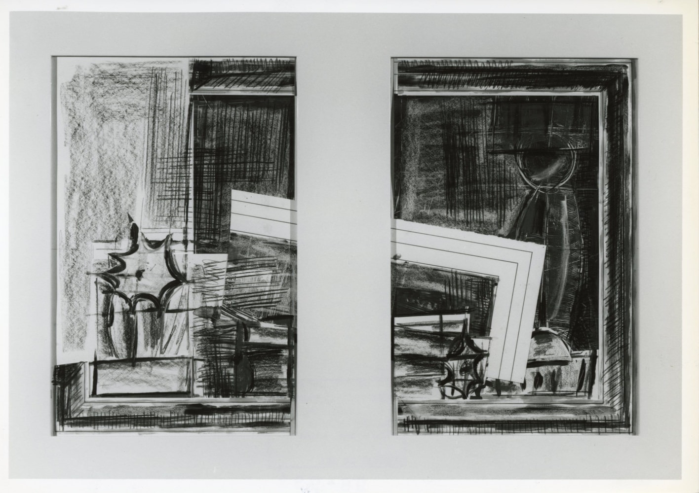Michael Hurson &quot;Composition&quot; 1984 Conte crayon, pastel over monotype in colored inks 28 1/2&quot; x 41 1/4&quot;