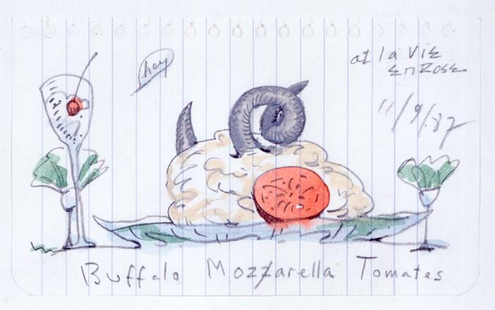 Claes Oldenburg & Coosje Van Bruggen "Mozzarella di Buffala" 1987 Pencil and watercolor 11 x 8 1/2 in.