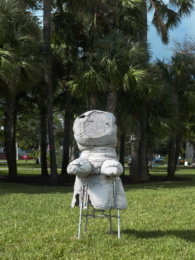 Justin Matherly The degenerated instinct which turns against life with subterranean vengefulness; See you again in your muck of tomorrow, 2010 concrete, aluminum ambulatory equipment 76 x 29 x 39 in. (193 x 73.7 x 99.1 cm)