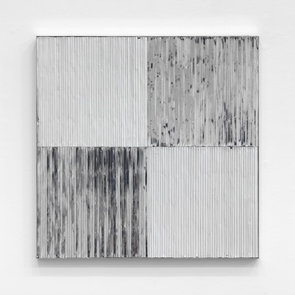 Hans Haacke A 7-61, 1961 reflective foil on hardboard 25 5/8 x 25 5/8 x 4 1/8 in. (65.1 x 65.1 x 10.5 cm)