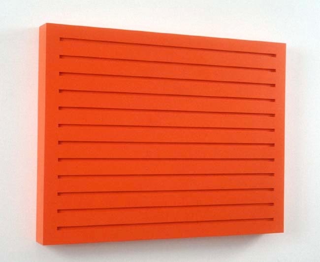 Donald Judd "Wood Block (4R)" 1989 Cadmium red on sugar pine wood 16 x 20 3/4 x 2 in.