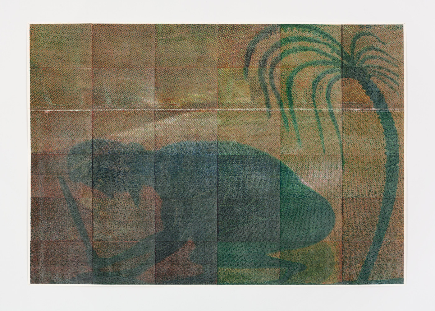 Justin Matherly Only in the highest exertion of your noblest qualities (the word is love), 2013 inkjet monoprint, archival UV spray image: 71 x 101 3/4 in. (180.3 x 258.4 cm) paper: 72 x 103 in. (182.9 x 261.6 cm)