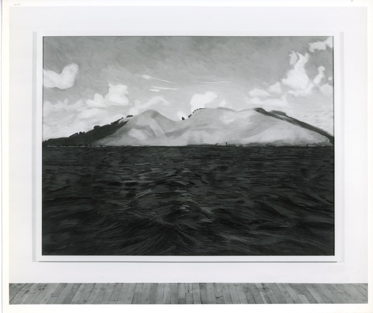 Jennifer Bartlett &quot;To the Island&quot; 1982 Oil pastel on paper; pine frame with white enamel paint 74 5/8&quot; x 98 7/8&quot;