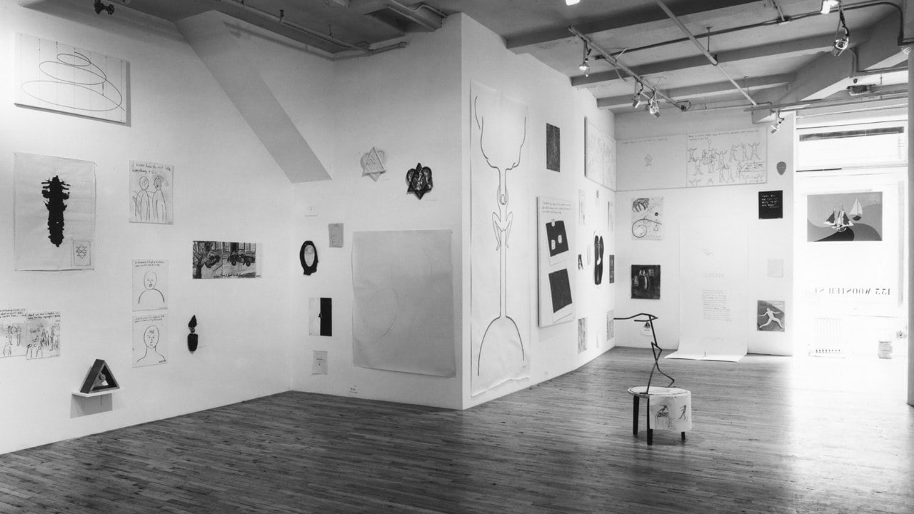 Installation view, Jonathan Borofsky, Paula Cooper Gallery, 155 Wooster Street, New York, March 8 - April 2 1975. Photo: Geoffrey Clements.