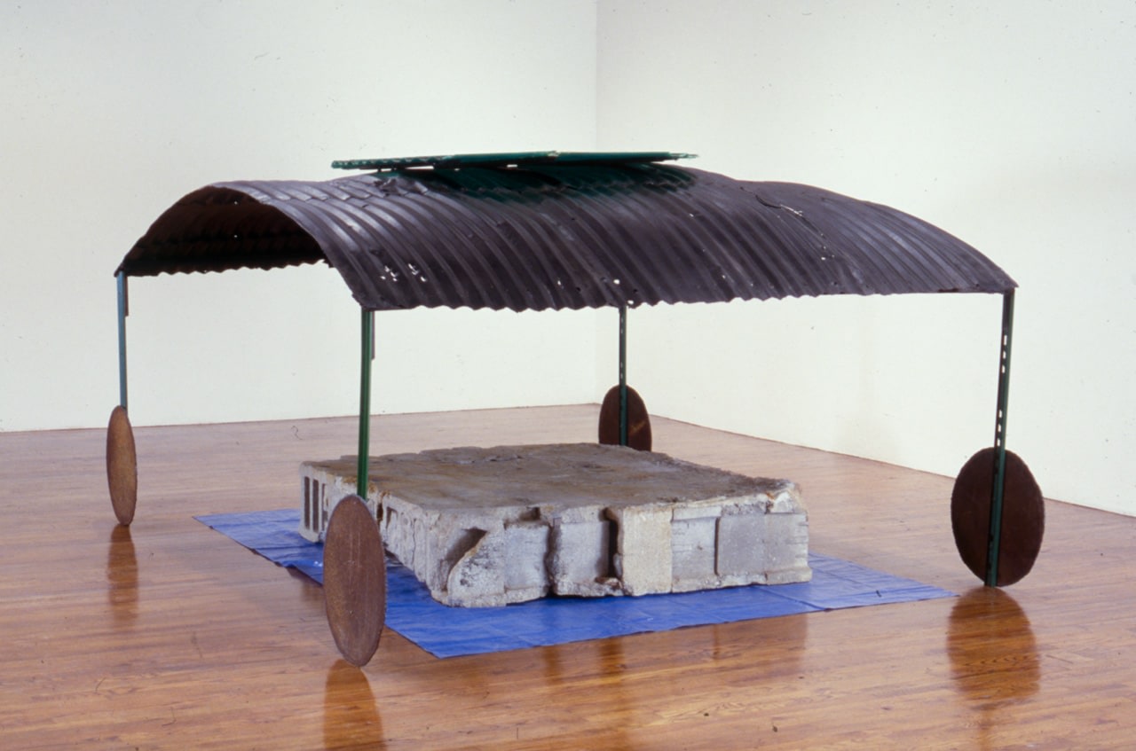 Robert Grosvenor &quot;Untitled&quot; 1986-87 Steel, plastic, concrete 60&quot; x 108&quot; x 96&quot;