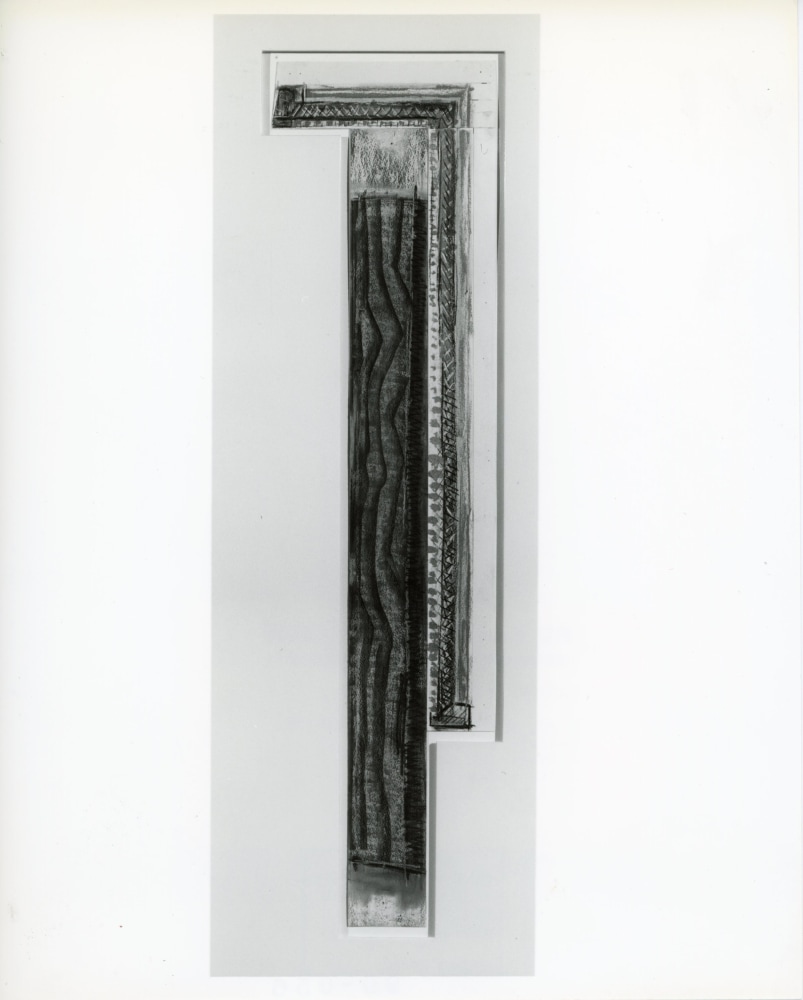 Michael Hurson &quot;Study for Threshold&quot; 1983-84 Pencil, pastel, conte crayon, ink on paper 38 3/4&quot; x 10&quot;