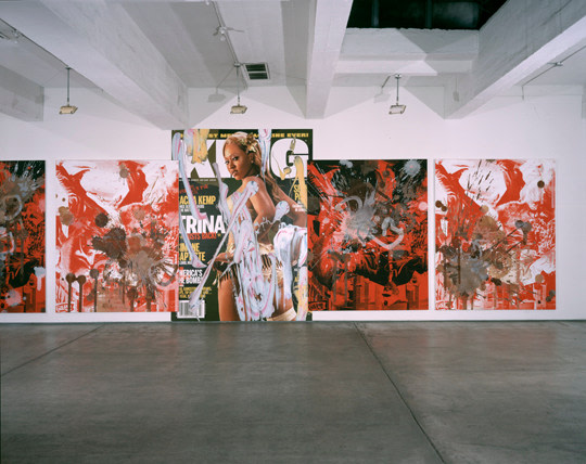 Installation view, Kelley Walker, Paula Cooper Gallery, 521 W 21st Street, New York. February 25 - March 25, 2005. © Kelley Walker. Courtesy Paula Cooper Gallery. New York.