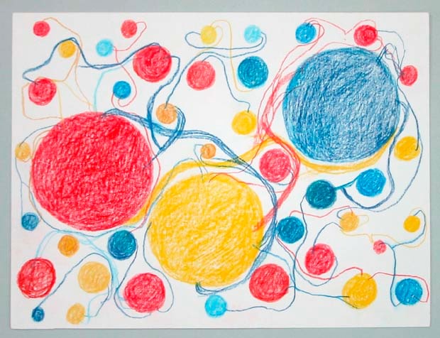 Atsuko Tanaka "Untitled" 2001 Color pencil on paper 7 1/2 x 9 7/8 in.