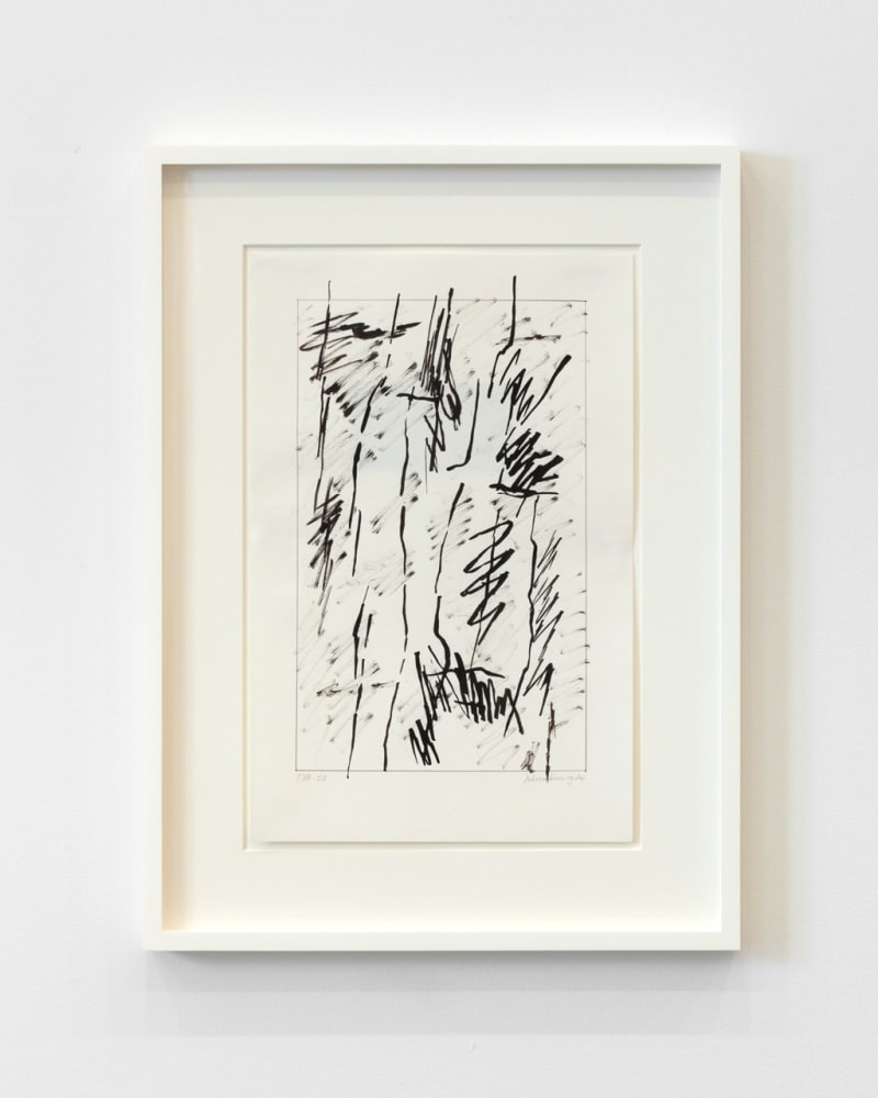 Jan J. Schoonhoven &quot;T 84-87&quot; 1984 Black ink on paper 20 x 13 3/4&quot;