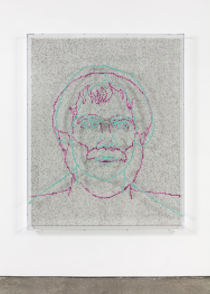 Charles Gaines Faces 1: Identity Politics, #2, Maria W. Stewart, 2018 acrylic sheet, acrylic paint, lacquer, wood 74 x 59 1/8 x 5 3/4 in. (188 x 150.2 x 14.6 cm)