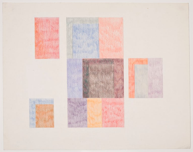 David Novros "Untitled" 1969 Dervent color pencil on paper 15 x 19 in.