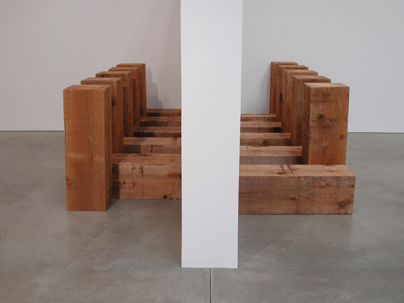 Carl Andre &quot;Pyramus and Thisbe&quot; 1990 Western Red Cedar (20 units, in two parts) 12 x 12 x 36 in.