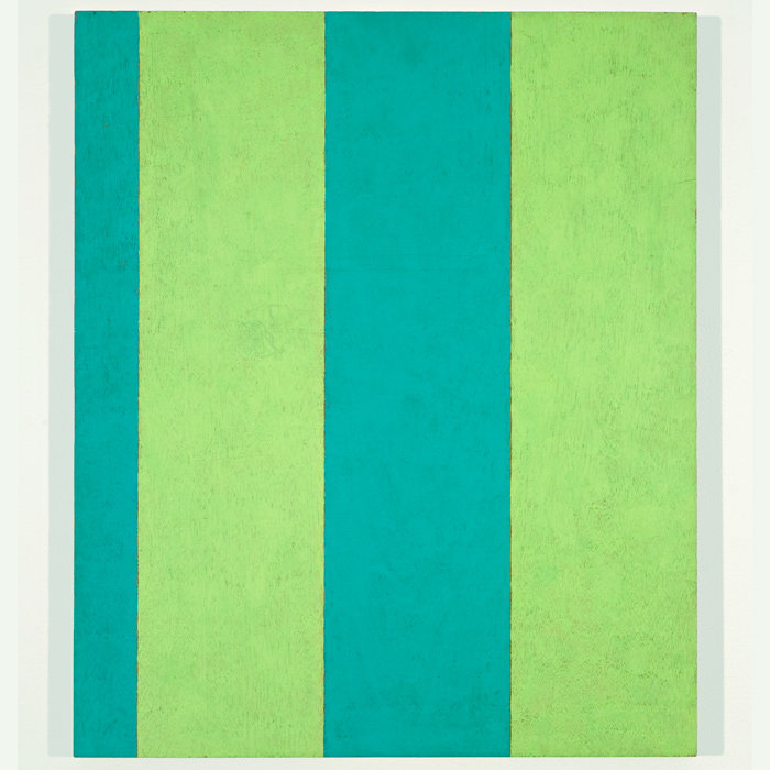 Sherrie Levine "Untitled (Broad Stripe: 6)" 1985 Casein and wax on mahogany 24 x 20 in.