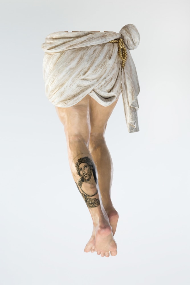 Paul Pfeiffer Incarnator (Pampanga), Legs, 2024 Gmelina wood, paint 40 x 14 x 9 7/8 in. (101.6 x 35.6 x 25.1 cm)