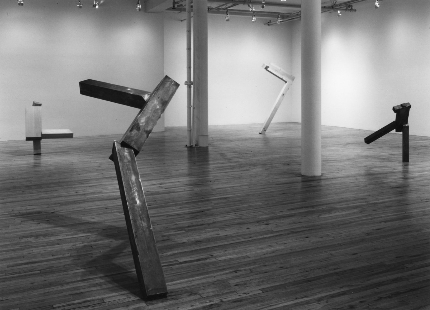 Installation view, Recent Sculptures, Paula Cooper Gallery, 115 Wooster Street, New York, May 5 - June 4, 1983. © 2025 Joel Shapiro / Artists Rights Society (ARS), New York. Courtesy Paula Cooper Gallery, New York. Photo: Geoffrey Clements.