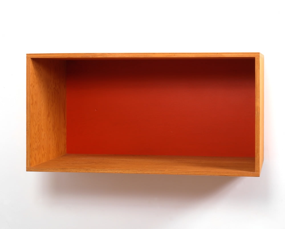 Donald Judd "Untitled" 1978 Cadmium red oil on American Douglas Fir plywood 19 3/4 x 39 x 19 3/4 in.