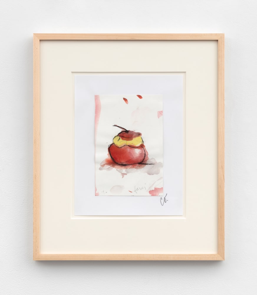 Claes Oldenburg & Coosje van Bruggen Notebook Page: Tomato Farci, 2007 crayon and watercolor 7 7/8 x 5 5/16 in. (20 x 13.5 cm) sheet: 11 x 8 1/2 in. (27.9 x 21.6 cm) frame: 17 3/4 x 15 x 1 1/4 in. (45.1 x 38.1 x 3.2 cm)
