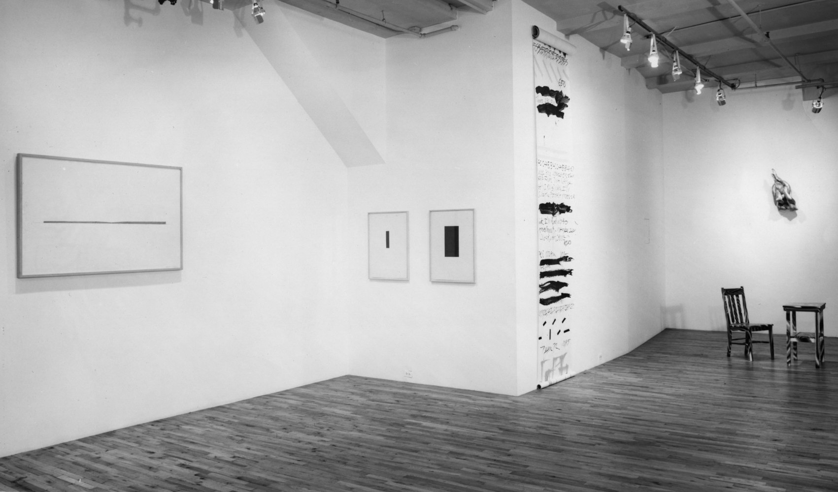 Installation view, Drawings and Other Works, Paula Cooper Gallery, 155 Wooster Street New York, December 15, 1973 - January 9 1974. Photo: Robert E. Mates and Paul Katz