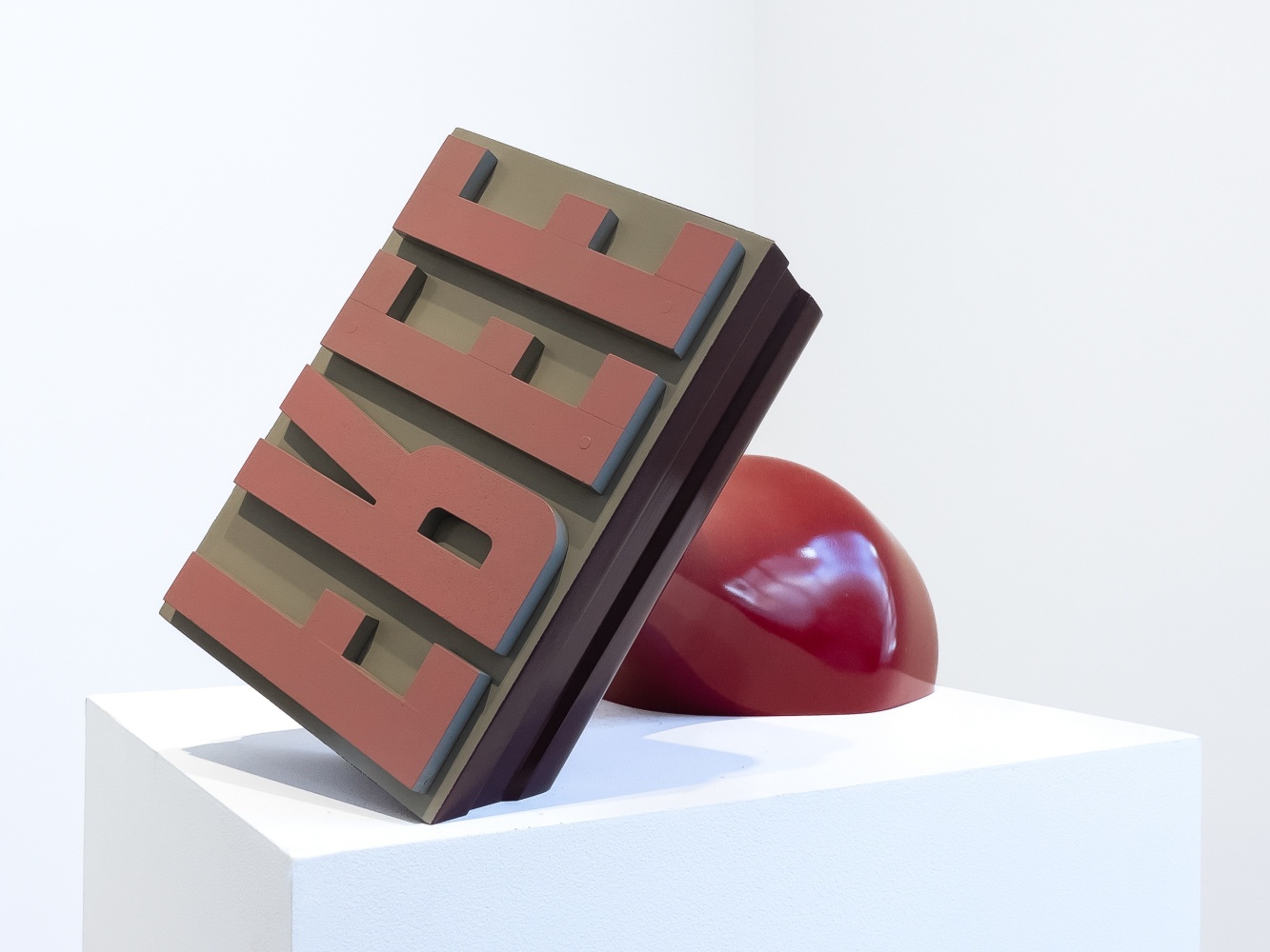 Claes Oldenburg &amp;amp; Coosje van Bruggen
Free Stamp, Second Version, Model, 1985-1991
wood painted with latex and spray enamel
14 1/2 x 22 3/8 x 13 1/4 in. (36.8 x 56.8 x 33.7 cm)
signed and dated on bottom: &amp;quot;CO COS &amp;#39;85&amp;quot;
&amp;copy; Claes Oldenburg and Coosje van Bruggen