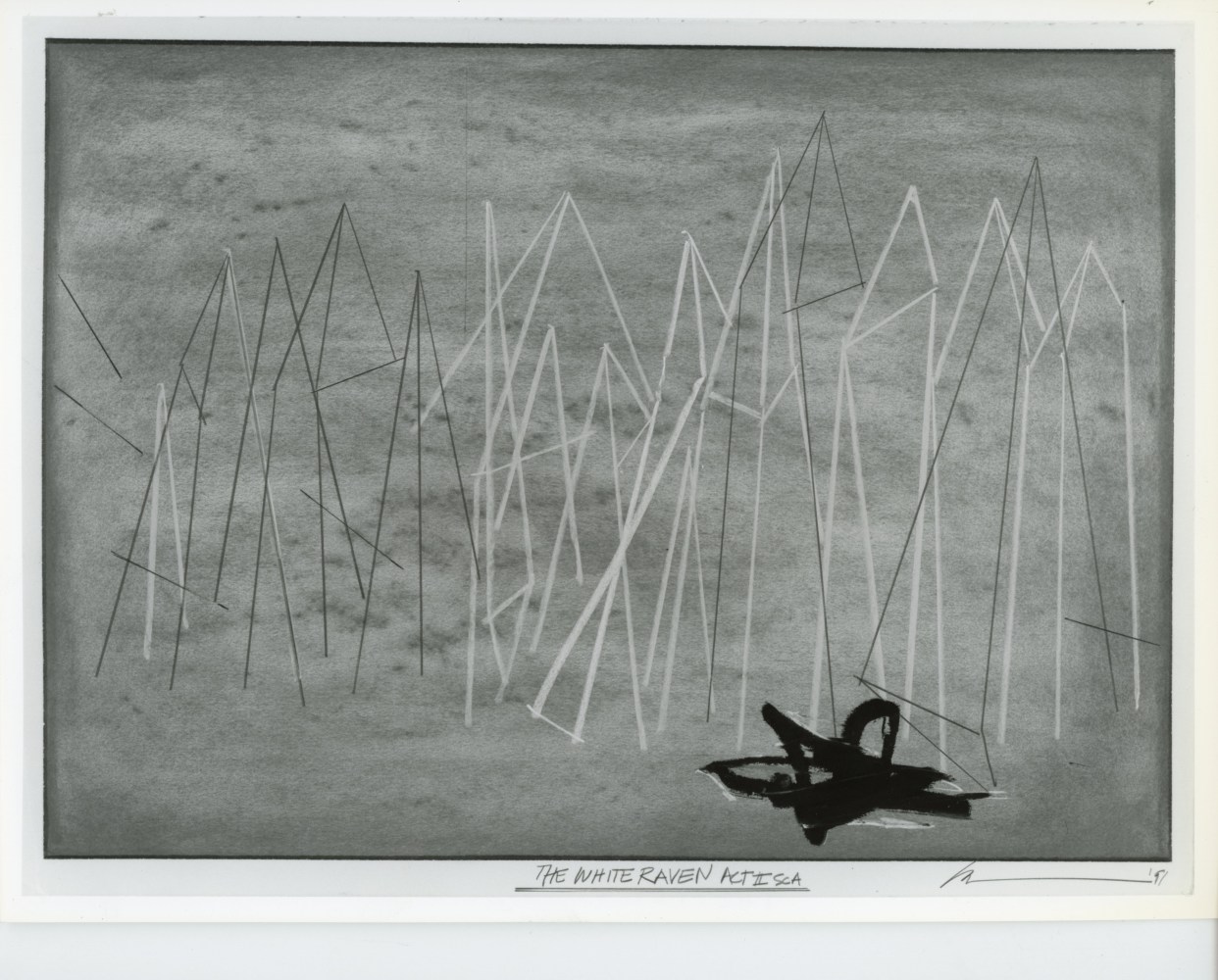 Robert Wilson &quot;Act I, Scene 2&quot; 1991 Charcoal, graphite, conte crayon, oilstick, and spray paint on paper 23&quot; x 29&quot;