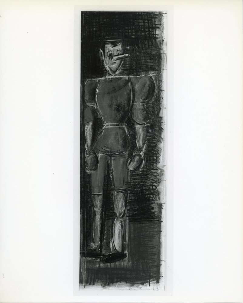 Michael Hurson &quot;Portrait of Pinocchio as a Young Man&quot; 1986 Pencil, pastel, conte crayon on paper 22 1/2&quot; x 6 3/4&quot;