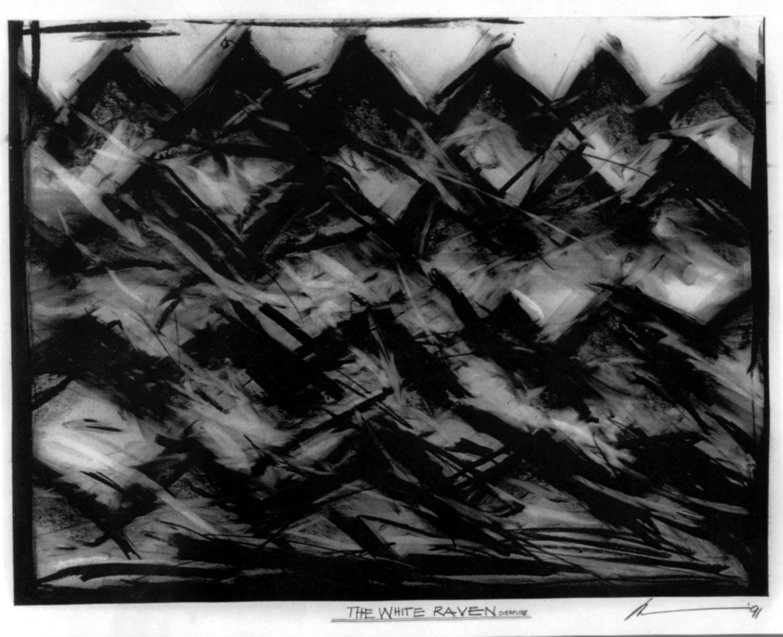 Robert Wilson &quot;The White Raven Overture&quot; 1991 Charcoal on paper 23&quot; x 29&quot;
