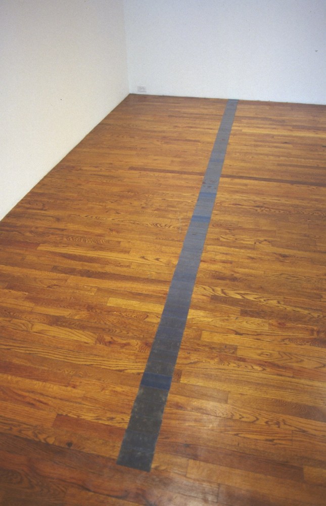 Carl Andre &quot;66 Blue Deck&quot; 1974 Blued steel sheets 5&quot; x 167 1/2&quot; overall