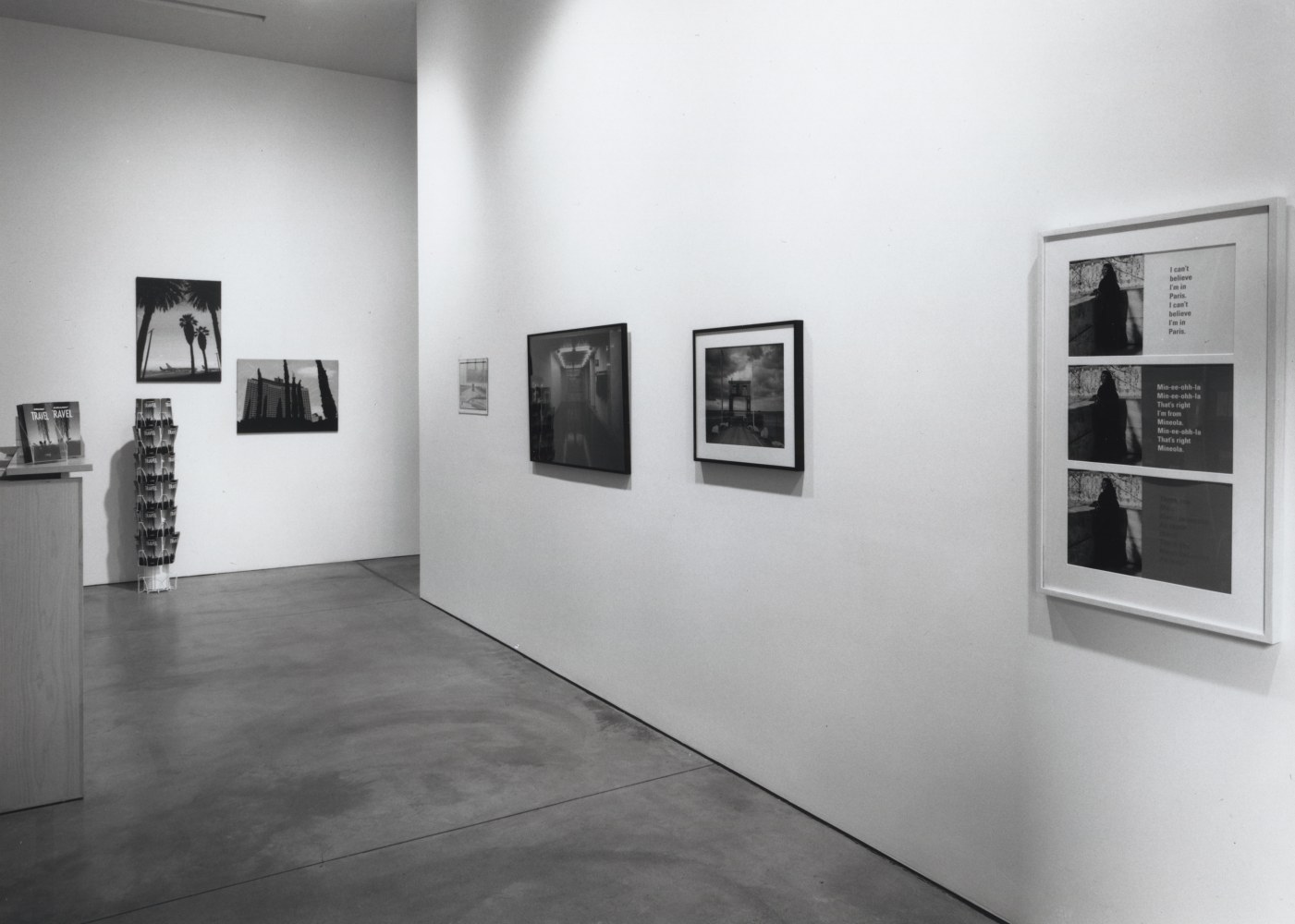 Installation view, Travel and Leisure, Paula Cooper Gallery, 534 W 21st Street, New York. May 2 - June 26, 1998. Photo: Adam Reich.