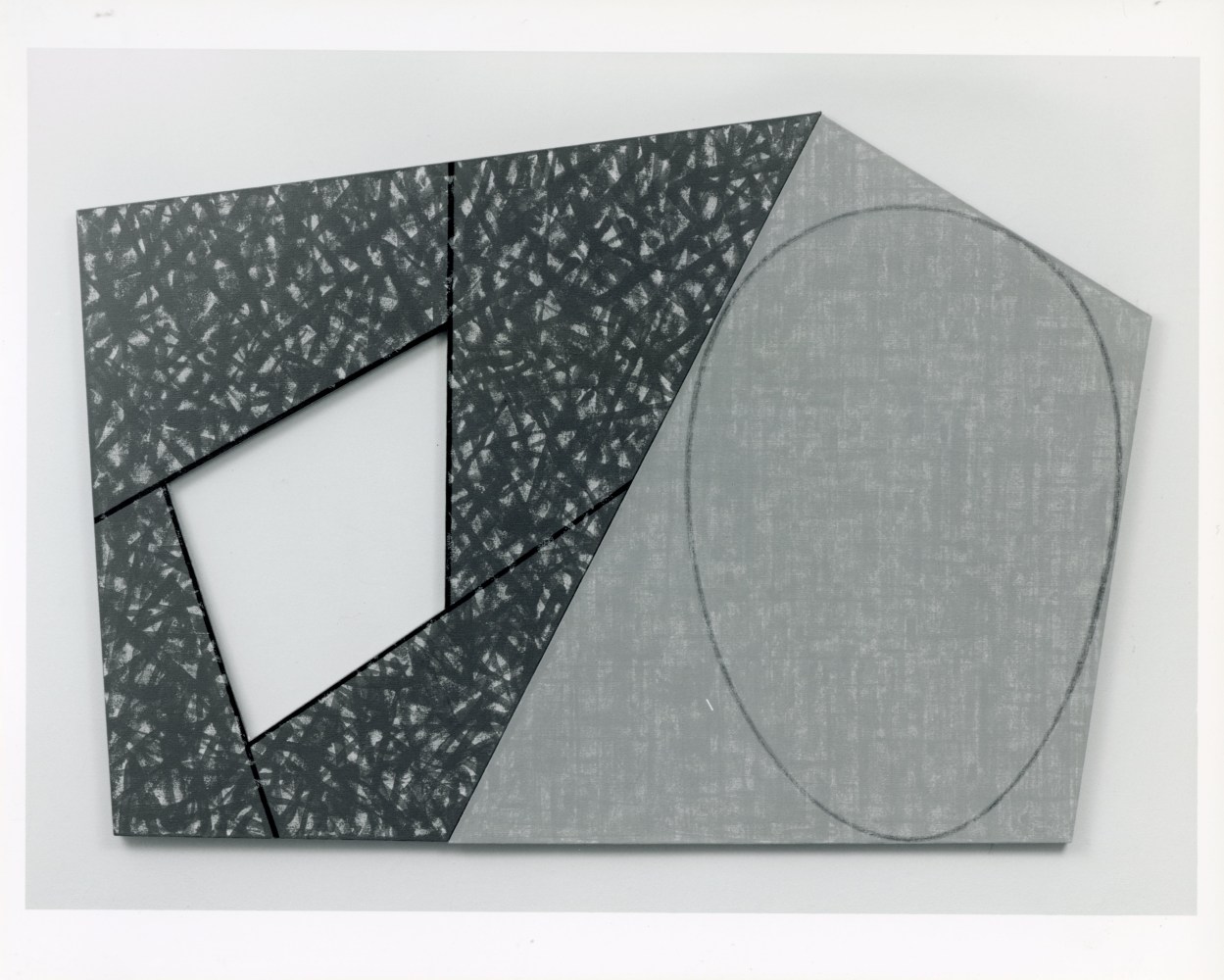Robert Mangold &quot;Green Frame/orange Ellipse&quot; 1988 Acrylic and pencil on canvas 76&quot; x 113&quot;